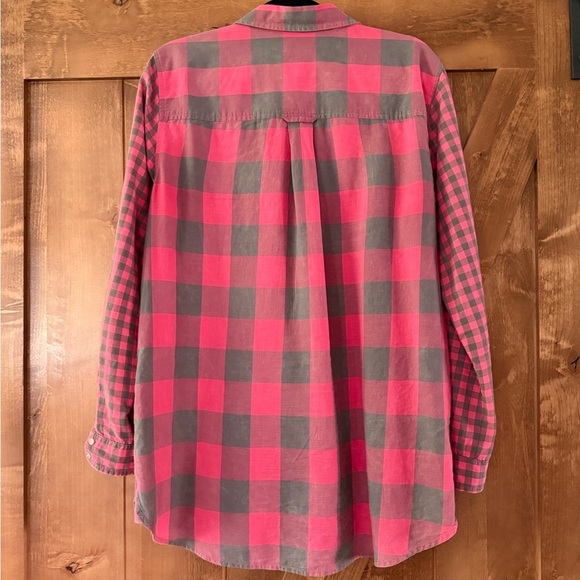 American Eagle Outfitters Red and Gray Plaid Shirt size Large 100% Cotton - Picture 3 of 5